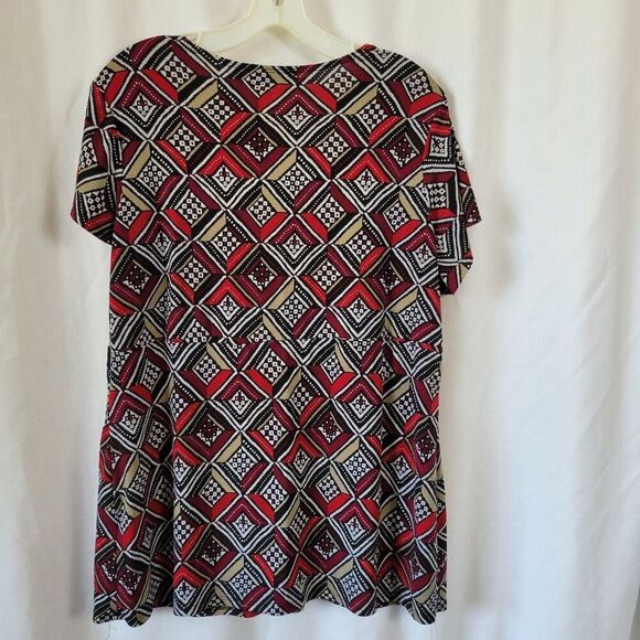 Notations Woman 1X Plus Blouse Retro Y2K mock layer gold hardware silky EUC - Picture 2 of 12